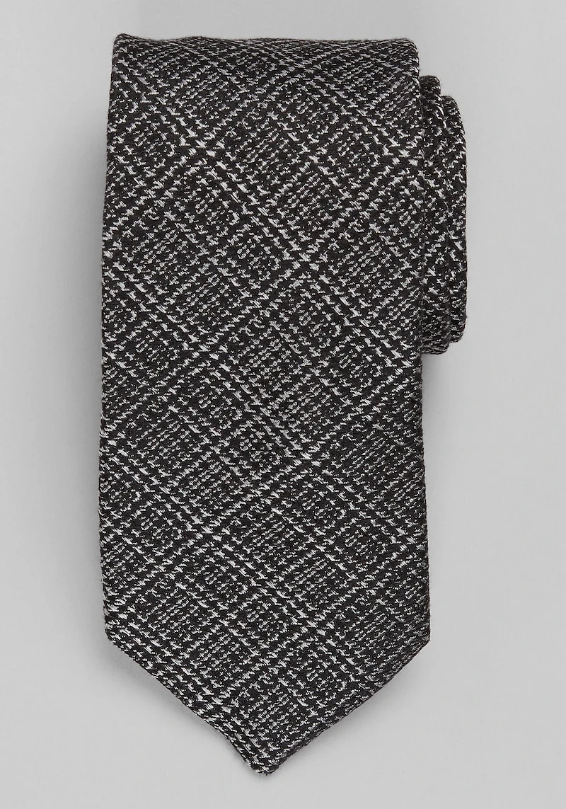 Men's TravelerÂ® Collection Houndstooth Plaid Tie at Jos. A. Bank, Black/Grey, 
