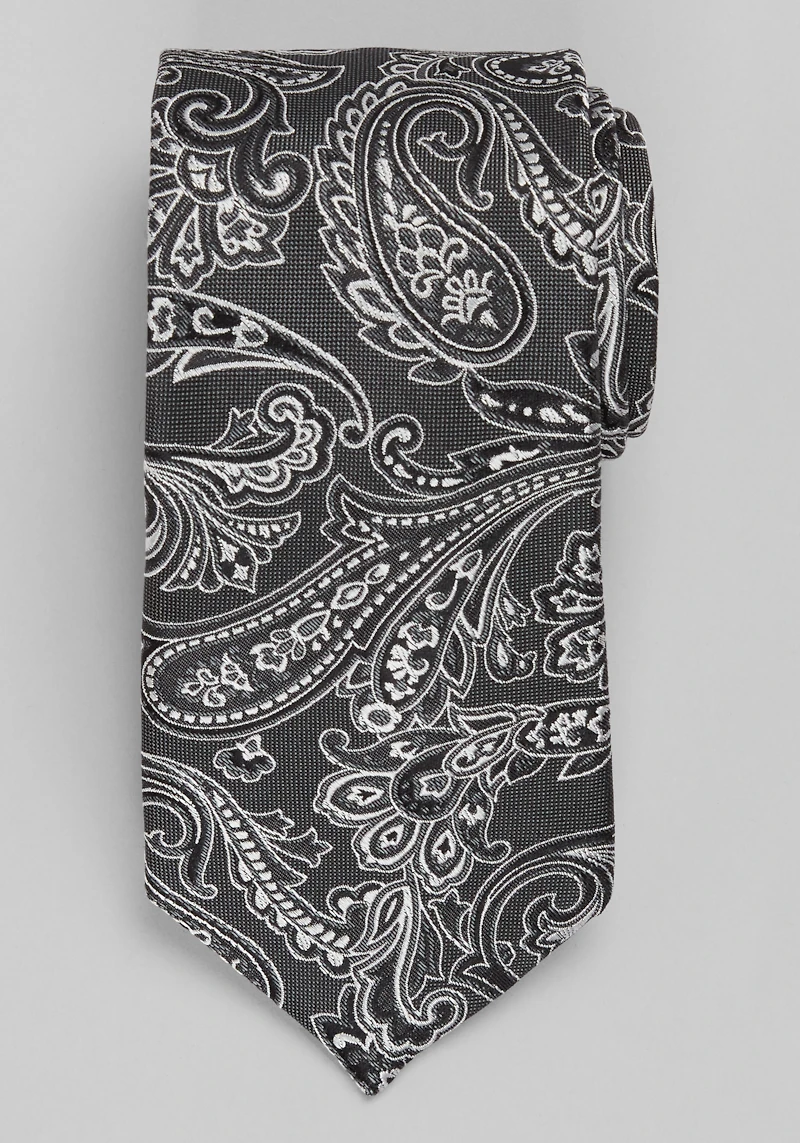 Men's TravelerÂ® Collection Piatti Paisley Tie at Jos. A. Bank, Black/White, 