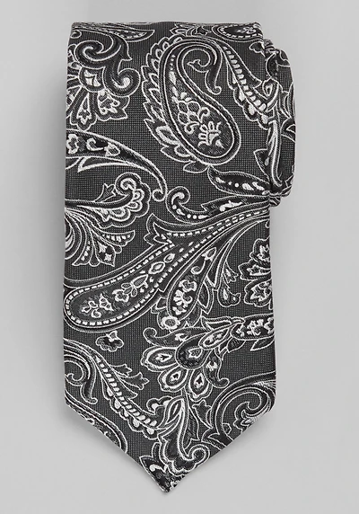 Men's TravelerÂ® Collection Piatti Paisley Tie at Jos. A. Bank, Black/White, 