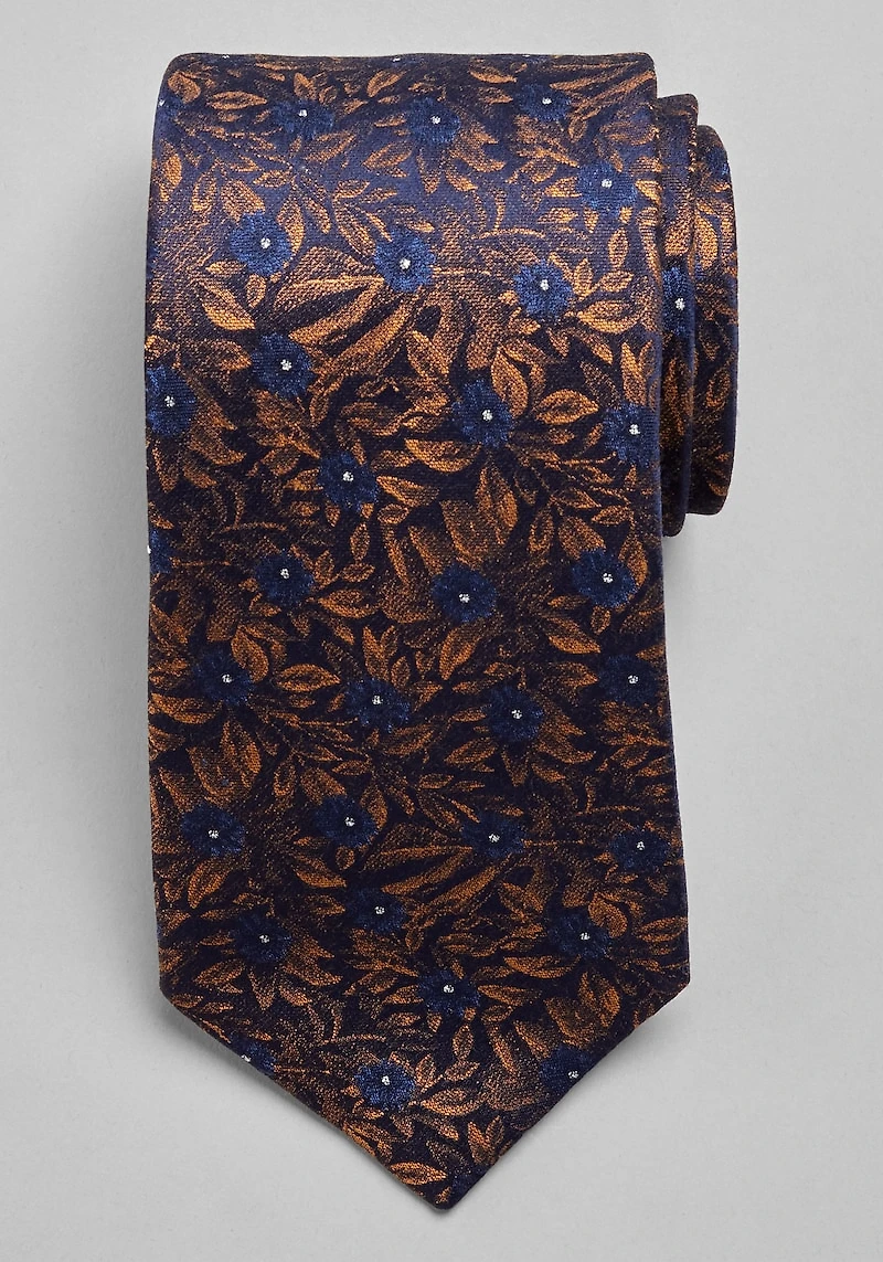 Men's Traveler® Collection Florascura Tie at Jos. A. Bank, Navy/Gold, 