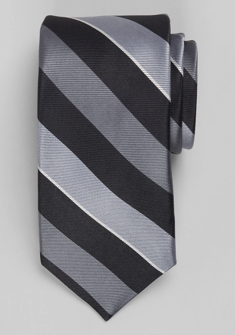 Men's Stripe Tie at Jos. A. Bank, Black/Grey, 