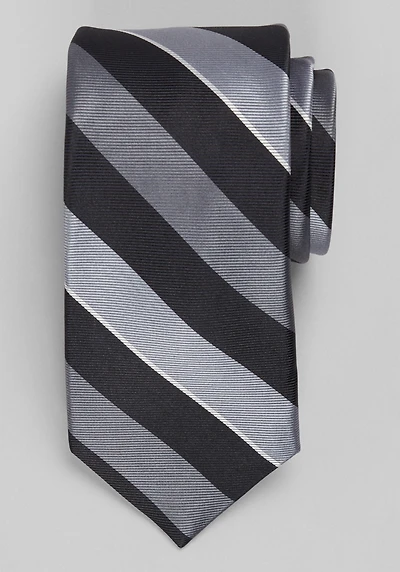 Men's Stripe Tie at Jos. A. Bank, Black/Grey, 
