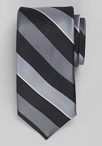 Men's Stripe Tie at Jos. A. Bank, Black/Grey, 