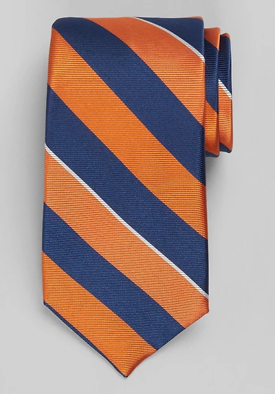 Men's Stripe Tie at Jos. A. Bank, Navy/Orange,