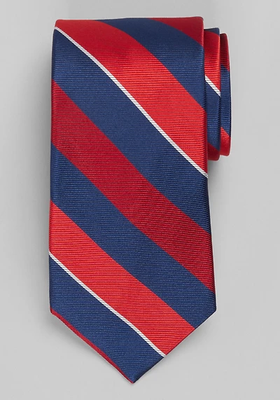 Men's Stripe Tie at Jos. A. Bank, Navy/Red, 