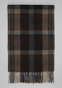 Men's Jos. A. Bank Triple Stripe Plaid Cashmere Scarf at Jos. A. Bank, Brown,