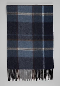 Men's Jos. A. Bank Large Plaid Cashmere Scarf at Jos. A. Bank, Navy/Blue,
