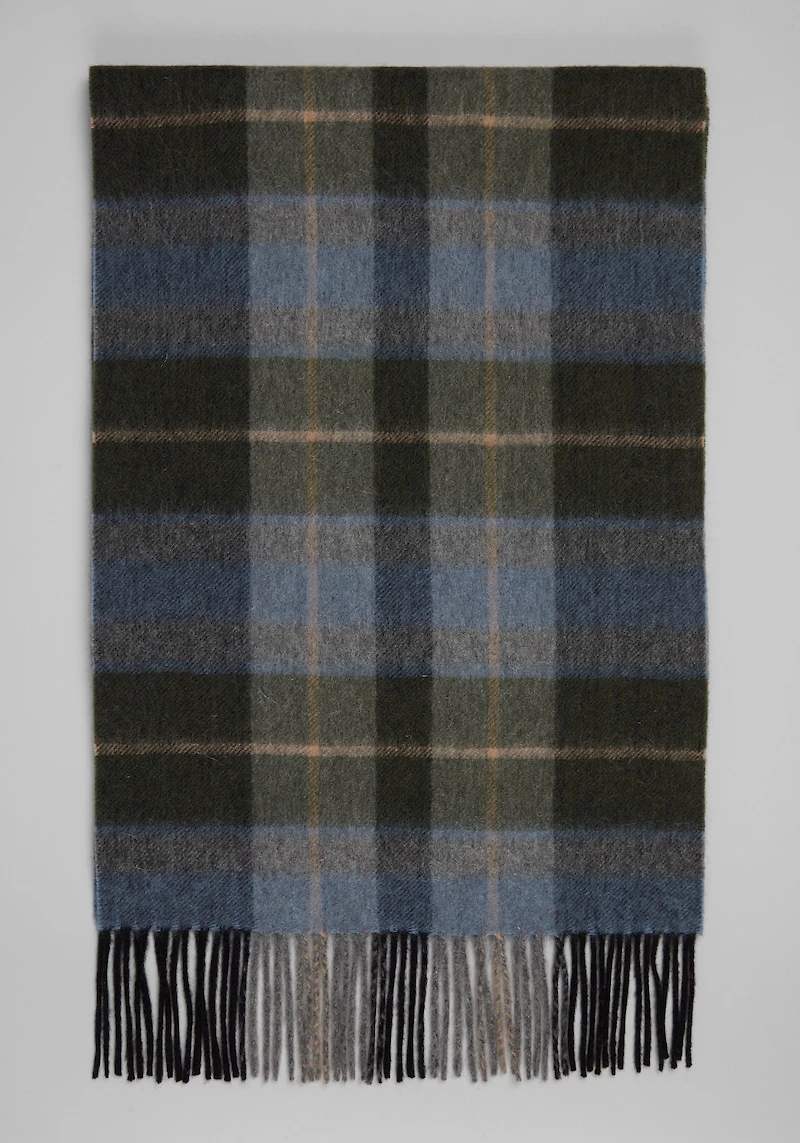 Men's Jos. A. Bank Even Plaid Cashmere Scarf at Jos. A. Bank, Green/Olive,