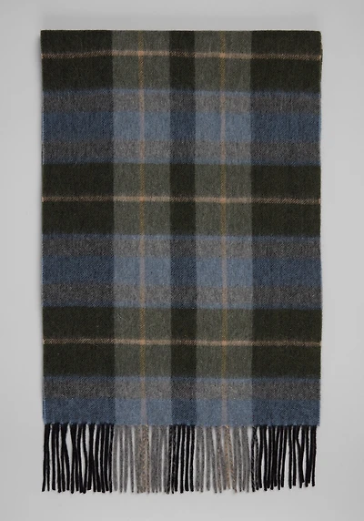 Men's Jos. A. Bank Even Plaid Cashmere Scarf at Jos. A. Bank, Green/Olive,