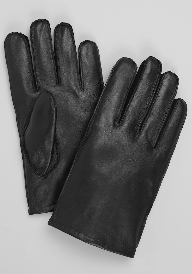 Men's Jos. A. Bank Fleece Lined Leather Gloves at Jos. A. Bank, Black
