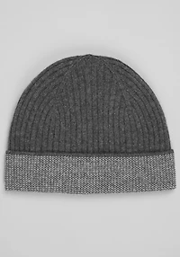 Men's Jos. A. Bank Cashmere Rib Knit Beanie at Jos. A. Bank, Charcoal/Grey,