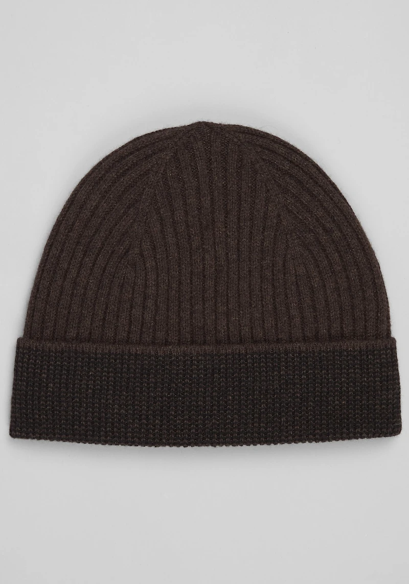 Men's Jos. A. Bank Cashmere Rib Knit Beanie at Jos. A. Bank, Brown,