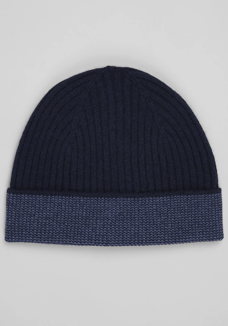 Men's Jos. A. Bank Cashmere Rib Knit Beanie at Jos. A. Bank, Blue/Navy,