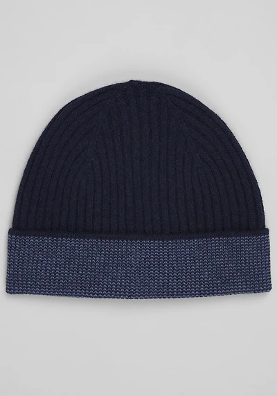 Men's Jos. A. Bank Cashmere Rib Knit Beanie at Jos. A. Bank, Blue/Navy,