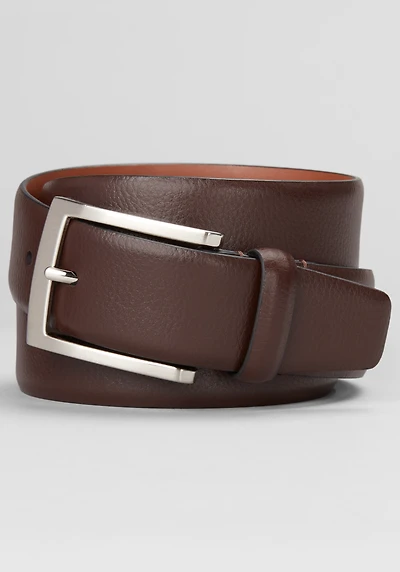 Men's Jos. A. Bank Feather Edge Pebbled Leather Belt at Jos. A. Bank, Brown