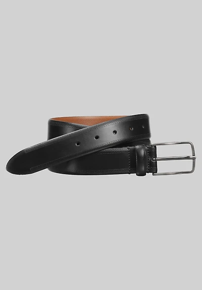 Men's Johnston & Murphy Perforated Embossed Edge Belt at Jos. A. Bank, Black