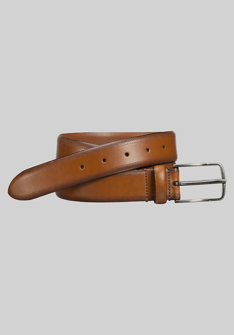 Men's Johnston & Murphy Perforated Embossed Edge Belt at Jos. A. Bank, Tan