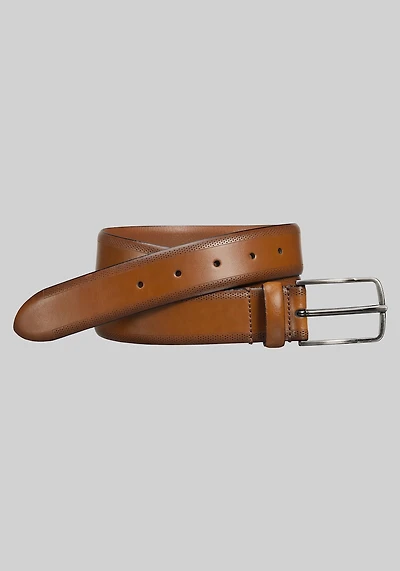 Men's Johnston & Murphy Perforated Embossed Edge Belt at Jos. A. Bank, Tan