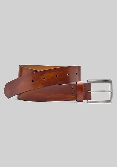 Men's Johnston & Murphy Hand-Stained Flat-Edge Belt at Jos. A. Bank, Tan