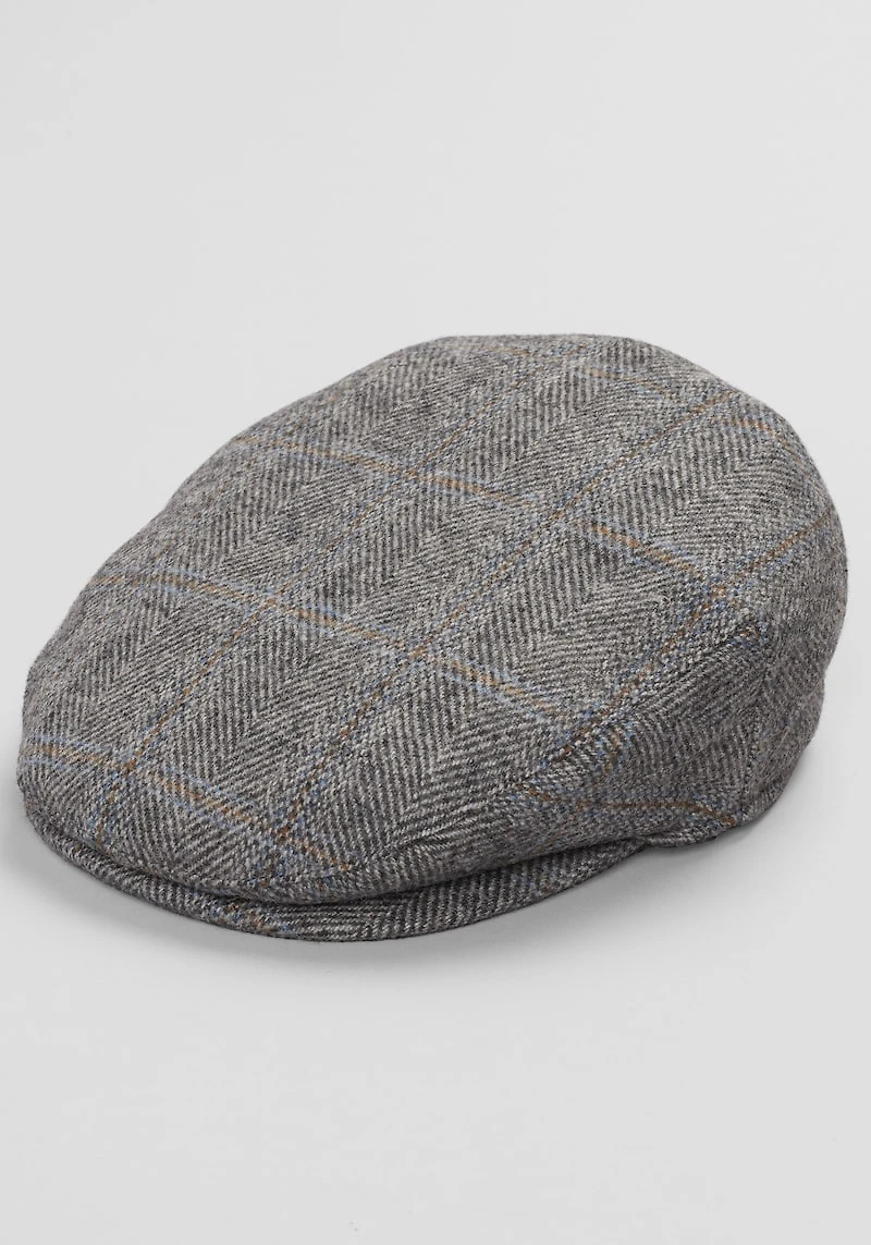 Men's Jos. A. Bank Herringbone Windowpane Ivy Cap at Jos. A. Bank, Grey