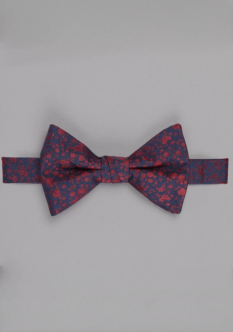 Men's Jos. A. Bank Fantastical Floral Pre-Tied Bow Tie at Jos. A. Bank, Navy/Dark Red, 