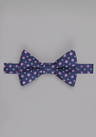 Men's Jos. A. Bank Flowers & Squares Pre-Tied Bow Tie at Jos. A. Bank, Fuschia/Navy/Pink, 