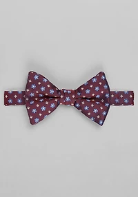 Men's Jos. A. Bank Flowers & Squares Pre-Tied Bow Tie at Jos. A. Bank, Burgundy/Blue, 