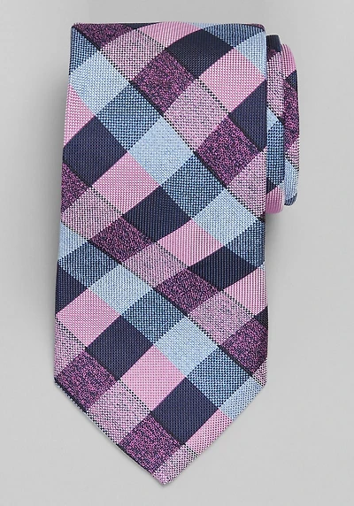 Men's Jos. A. Bank Simple Oxford Check Tie at Jos. A. Bank, Navy/Pink, 