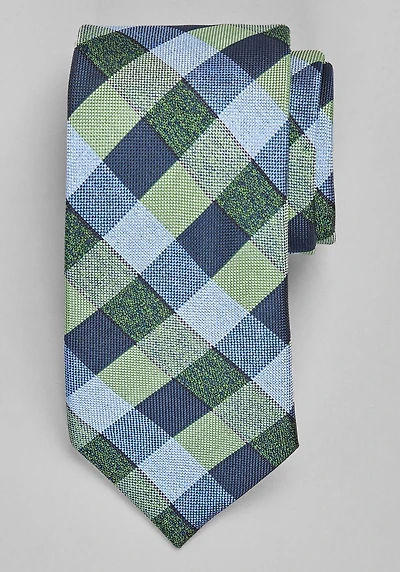 Men's Jos. A. Bank Simple Oxford Check Tie at Jos. A. Bank, Navy/Green, 