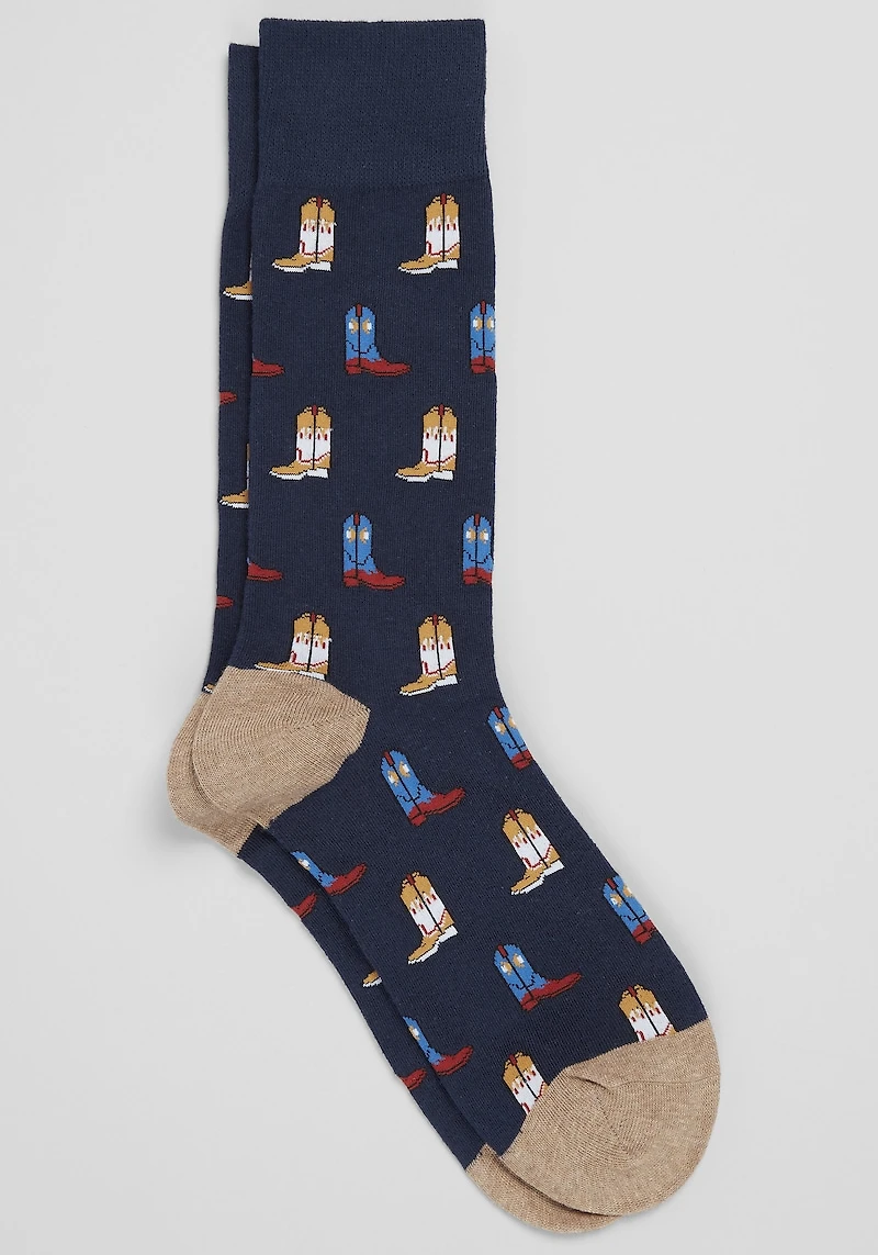 Men's Jos. A. Bank Cowboy Boots Socks at Jos. A. Bank, Blue/Navy,