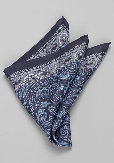 Men's Jos. A. Bank Paisley Pocket Square at Jos. A. Bank, Blue/Navy