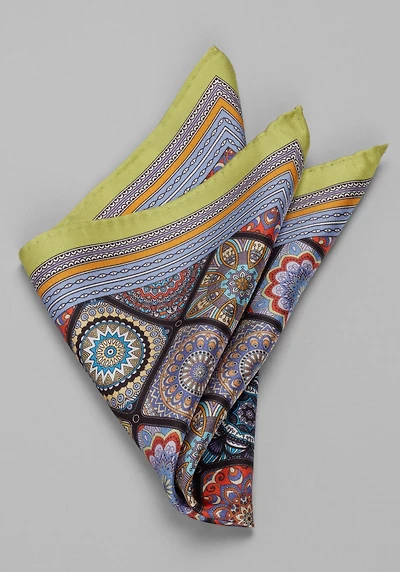 Men's Jos. A. Bank Multi Medallion Pocket Square at Jos. A. Bank, Light Green,