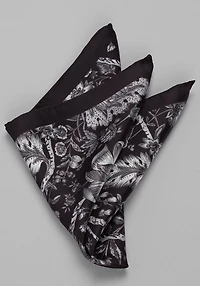 Men's Jos. A. Bank Floral Pocket Square at Jos. A. Bank, Black,