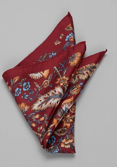 Men's Jos. A. Bank Floral Pocket Square at Jos. A. Bank, Burgundy,