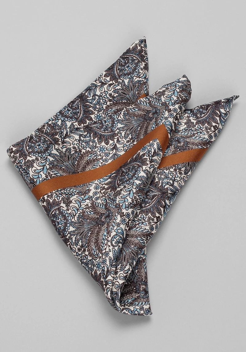 Men's Jos. A. Bank Floral Pocket Square at Jos. A. Bank, Blue,