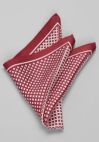 Men's Jos. A. Bank Geo 4-Print Pocket Square at Jos. A. Bank, Burgundy,