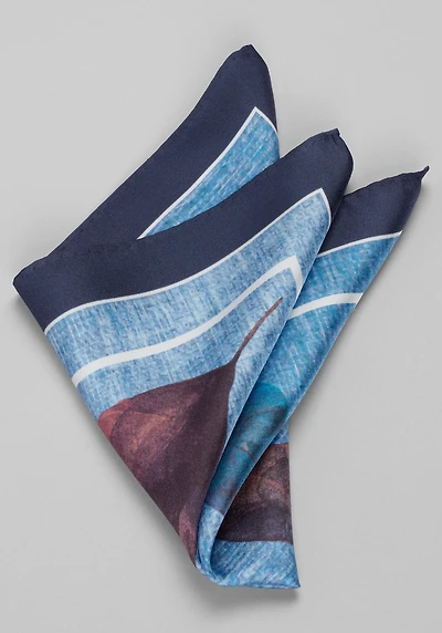 Men's Jos. A. Bank Leaf Pattern Pocket Square at Jos. A. Bank, Blue/Navy,