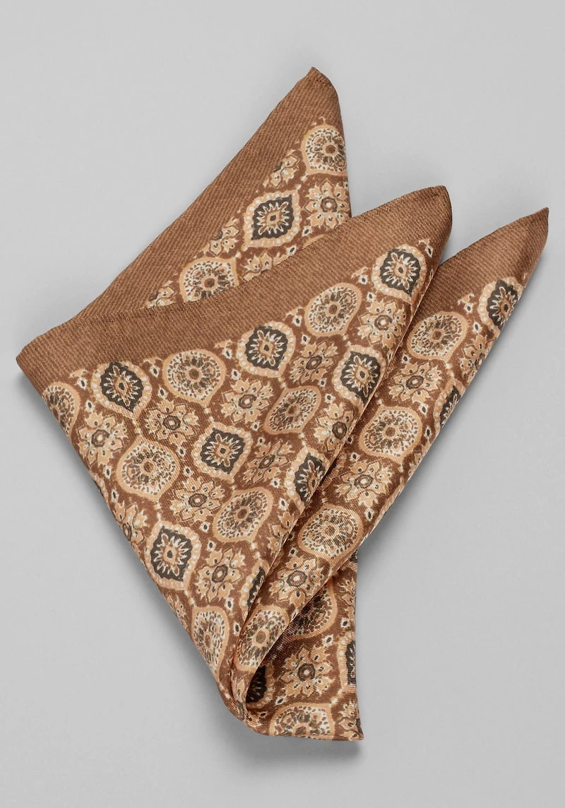 Men's Jos. A. Bank Medallion Pocket Square at Jos. A. Bank, Brown,