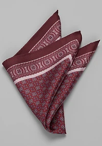 Men's Jos. A. Bank Mixed Medallion Pocket Square at Jos. A. Bank, Burgundy,