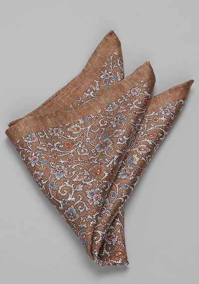 Men's Jos. A. Bank Small Floral Pocket Square at Jos. A. Bank, Taupe,