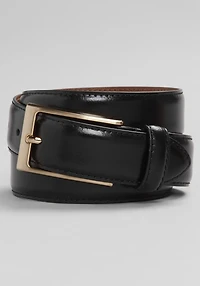 Men's Jos. A. Bank Burnished Feather Edge Stitched Leather Belt at Jos. A. Bank, Black