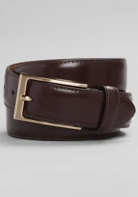 Men's Jos. A. Bank Burnished Feather Edge Stitched Leather Belt at Jos. A. Bank, Burgundy