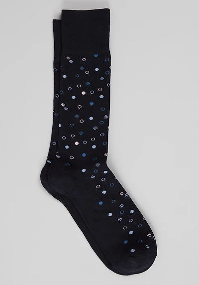 Men's Jos. A. Bank Multicolor Dot Socks at Jos. A. Bank, Blue/Dark Sapphire, 