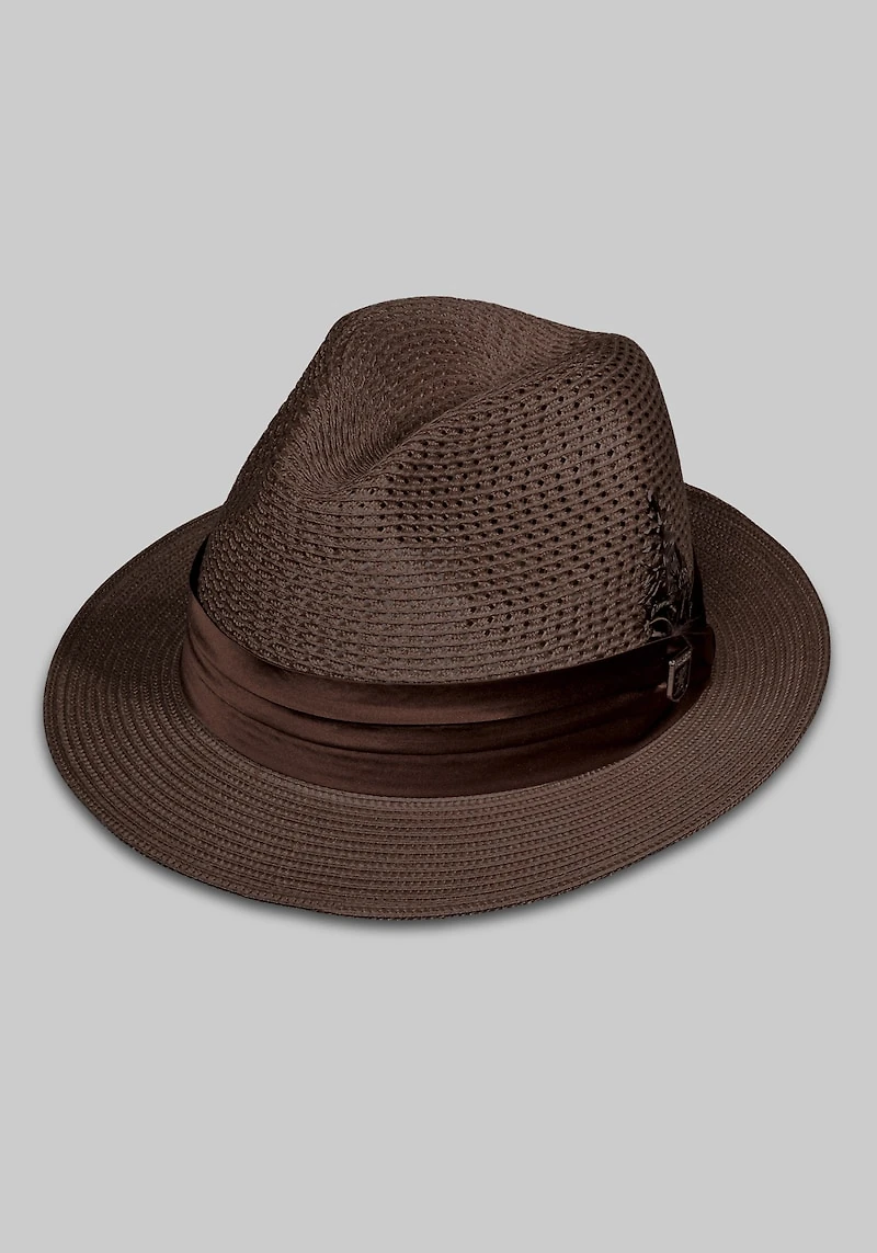 Men's Stacy Adams Vented Braided Fedora at Jos. A. Bank, Brown