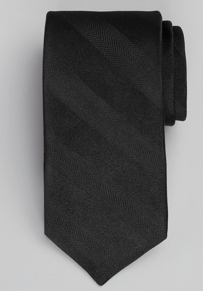 Men's Jos. A. Bank Tonal Wide Stripe Tie at Jos. A. Bank, Black, 