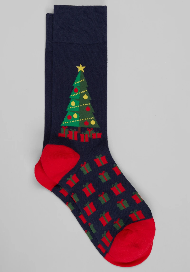 Men's Jos. A. Bank Christmas Tree Socks at Jos. A. Bank, Blue/Navy,