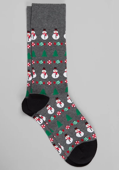 Men's Jos. A. Bank Snowman Socks at Jos. A. Bank, Charcoal Heather/Grey,
