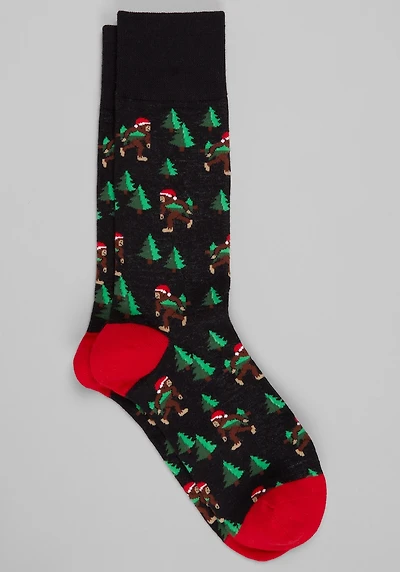 Men's Jos. A. Bank Santa Bigfoot Socks - Long at Jos. A. Bank, Black/Gold,