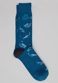 Men's Jos. A. Bank Gone Fishing Socks at Jos. A. Bank, Blue Opal, 