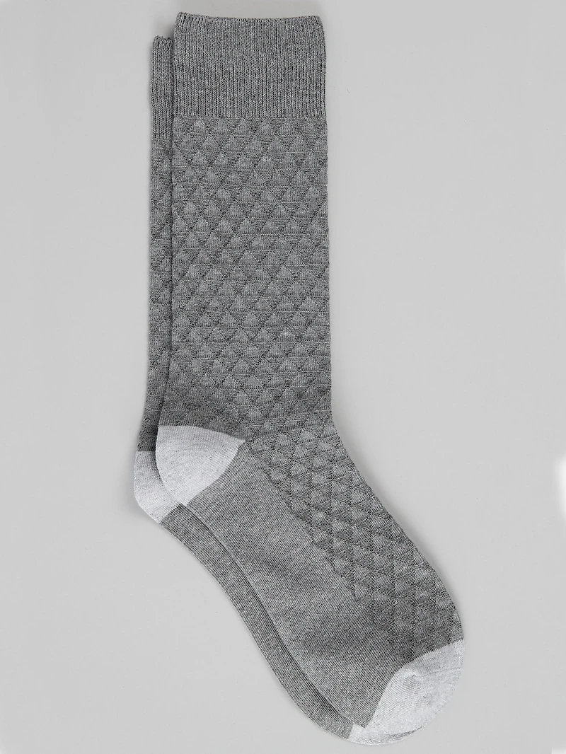 Men's Jos. A. Bank Triangle Texture Socks at Jos. A. Bank, Med Grey Heather, 